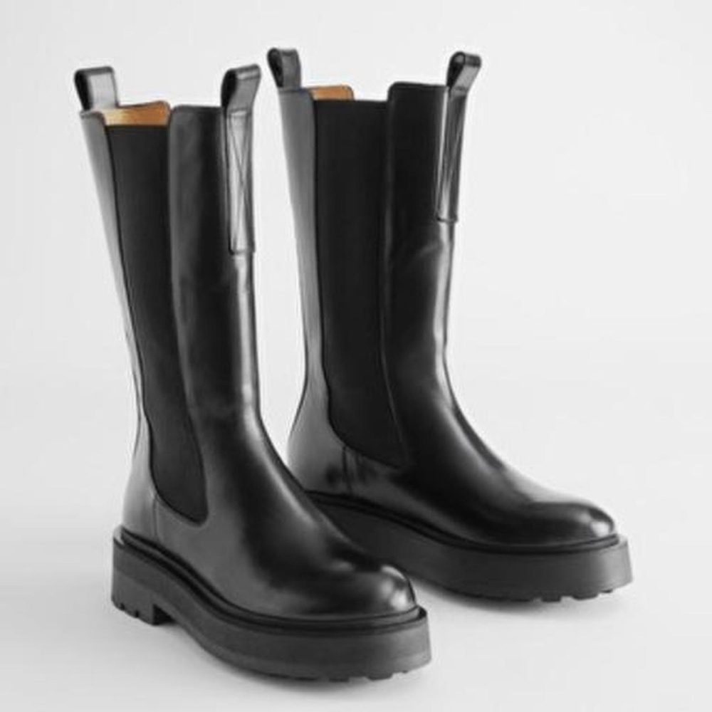 & other stories tall leather chelsea boots